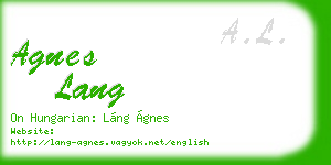 agnes lang business card